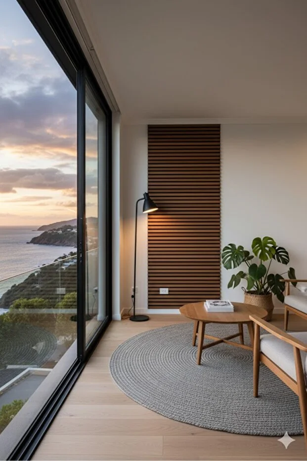 Ceviz Renk MDF Duvar Paneli 100×280 cm | Akustik Keçeli Dekoratif Çıta Paneli 6 mm